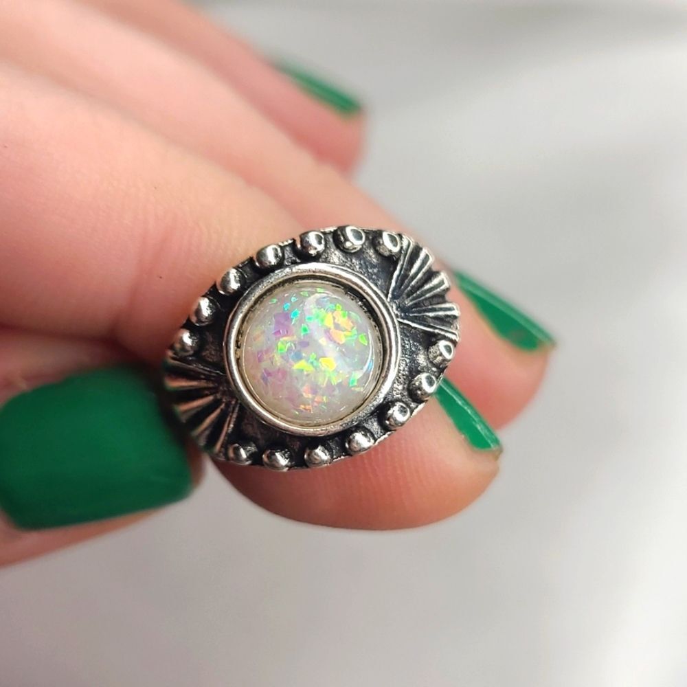 Round Wide Set Ring Size 5.5  Silver Alloy | Fashion Jewelry and Ring